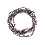 Seedbead Stretchy Bunch Bracelets - Gunmetal