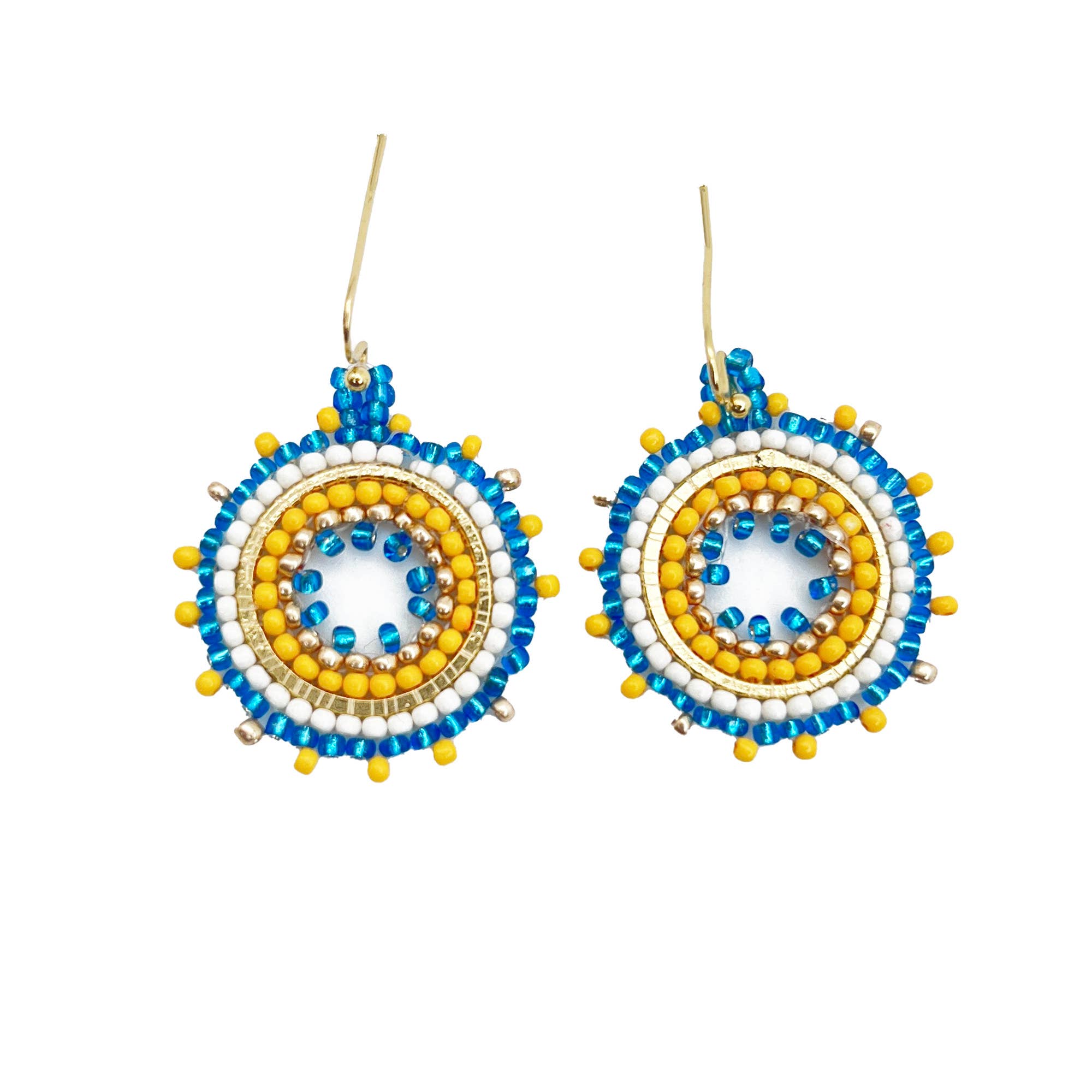 Seed Bead Mandala Hoop Earrings- Multiple Color Styles