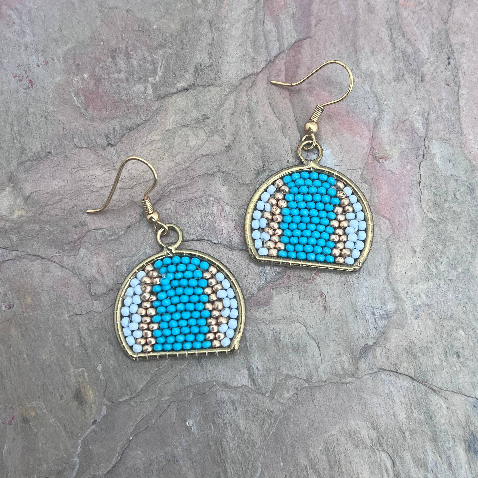 Seed Bead Arch Earrings - Multiple Color Styles