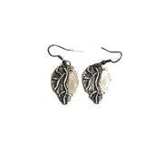 Pewter Earrings - Two Tone Leaf