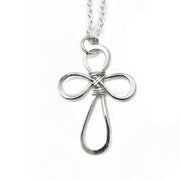 Silver Plated Necklace - Smaller Size Rounded Cross