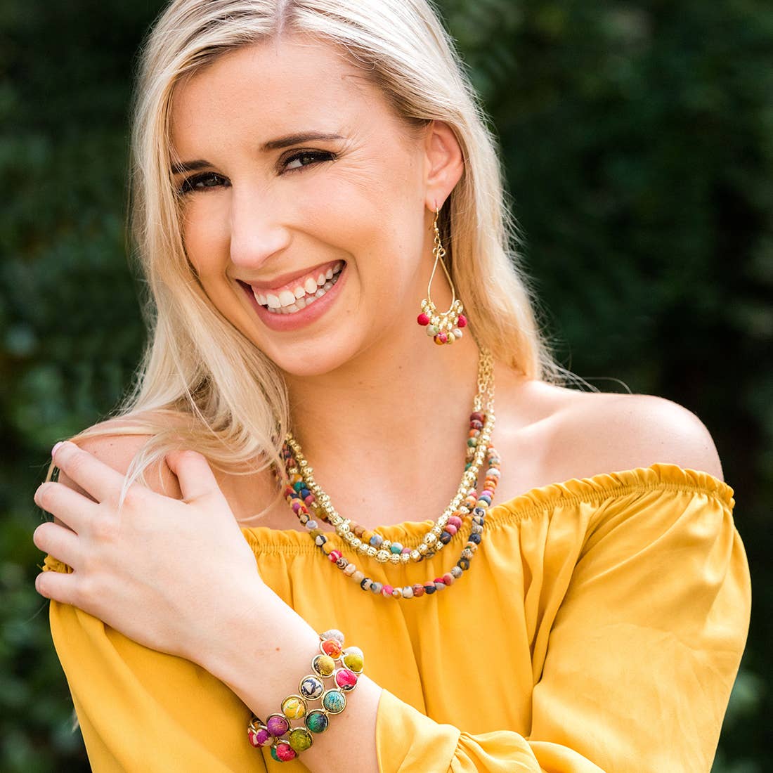 Aasha Kantha Brass Frame Handcrafted Bracelet