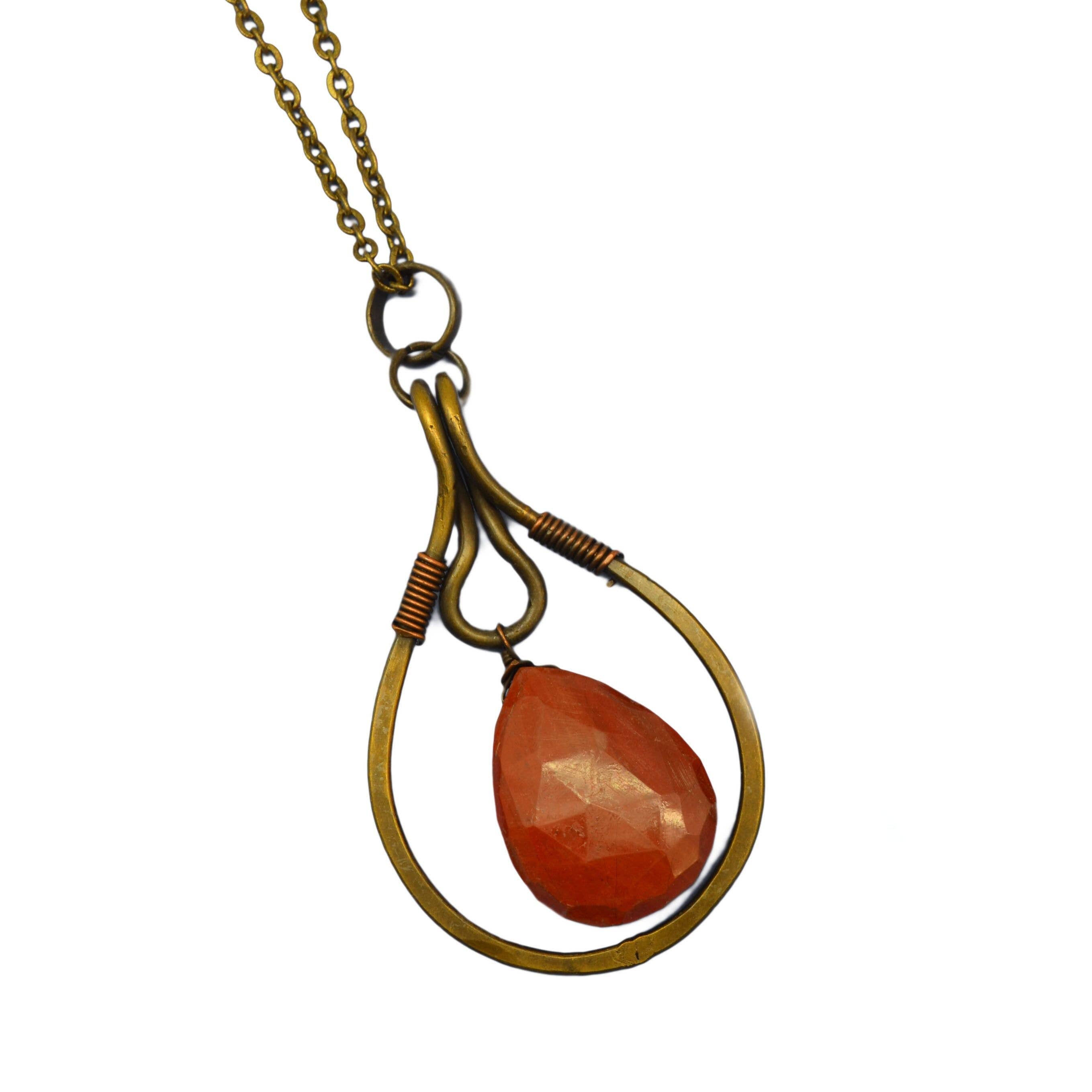 Banjara Red Jasper Teardrop Necklace