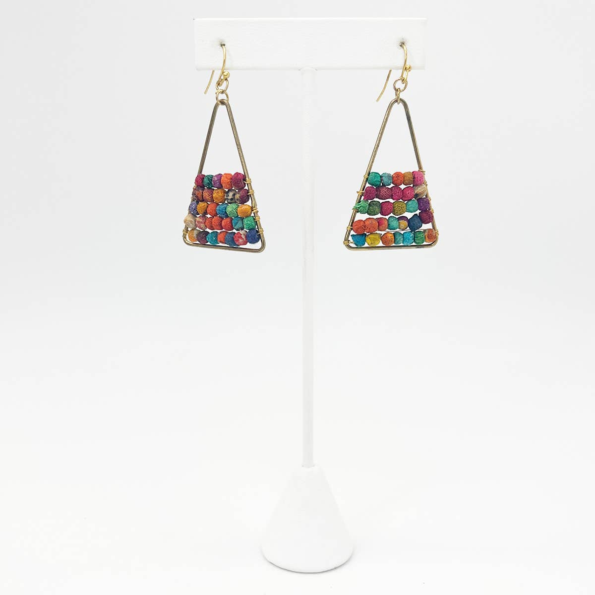 Aasha Small Beaded Triangle Earrings