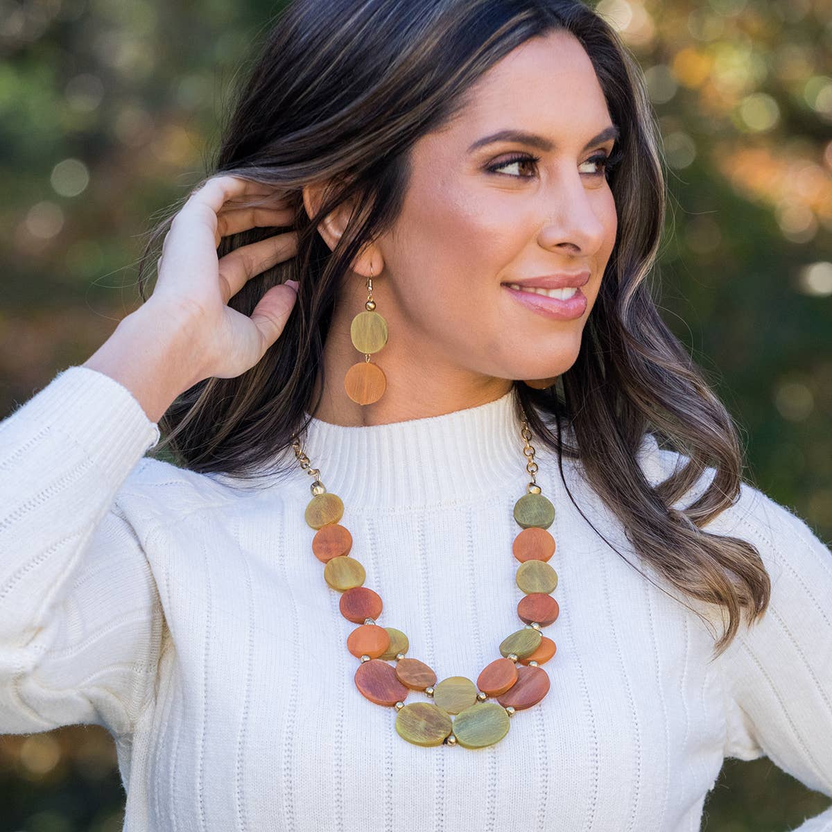 Omala Citrus Sunshine Collection - Discs Bib Necklace