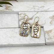 Handcrafted Mixed Metal Flower Earrings