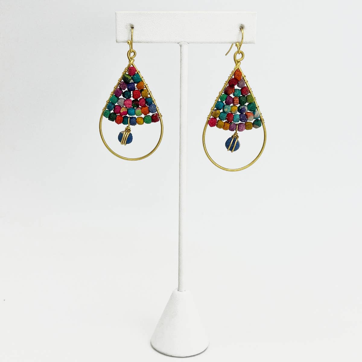 Aasha Teardrop Bell Beaded Earrings