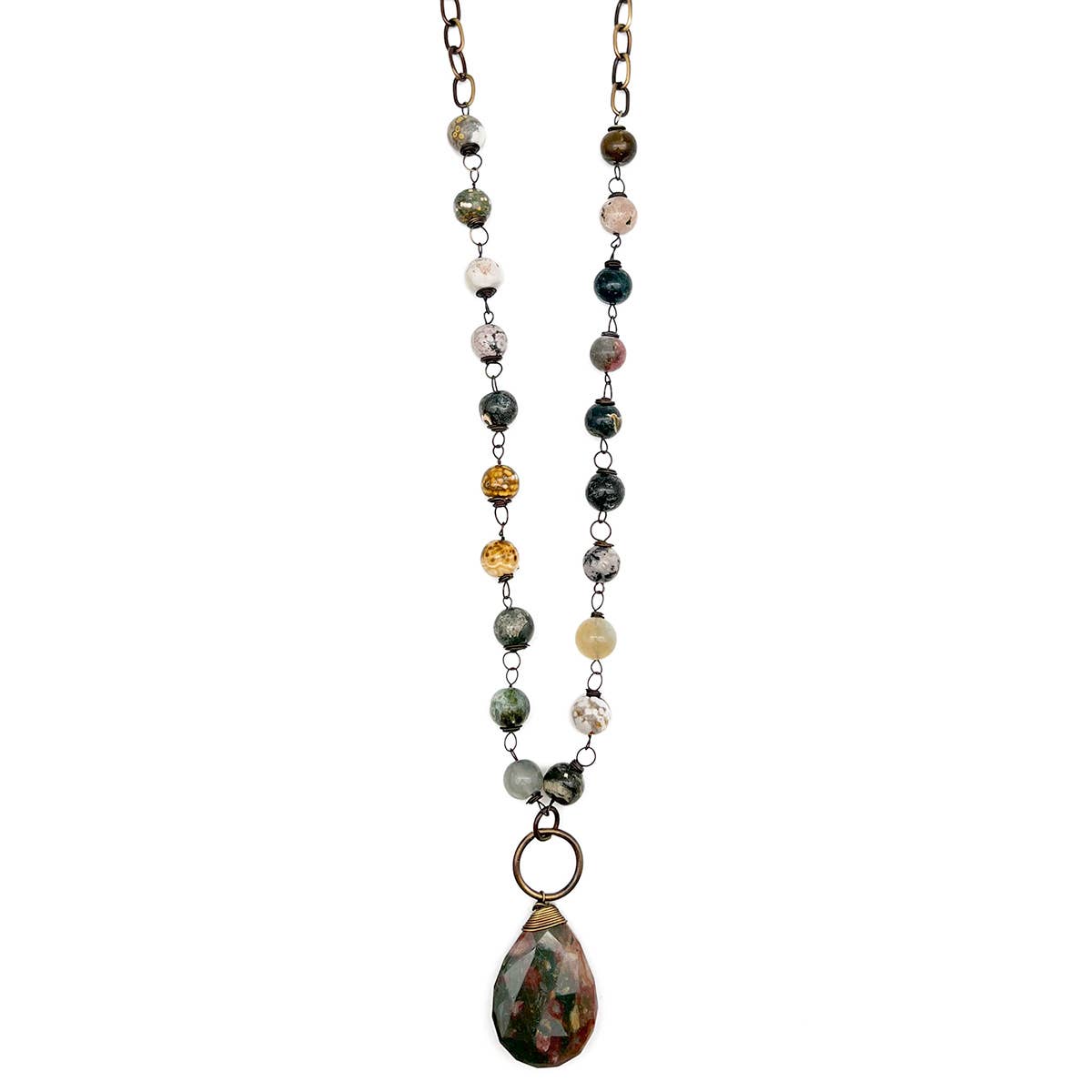 Banjara Semi-Precious Stone Necklace - Agate & Bloodstone