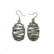 Basketweave Chain in Oval Earrings