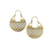 Tanvi Collection Earrings - Gold Circle with Waves