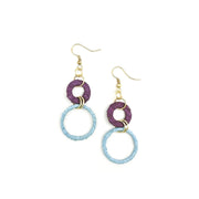 Sachi Raffia Rings Earrings - Purple Large and Small Rings