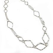 Silver Plated Necklace with Semi-Precious Stones - Quartz