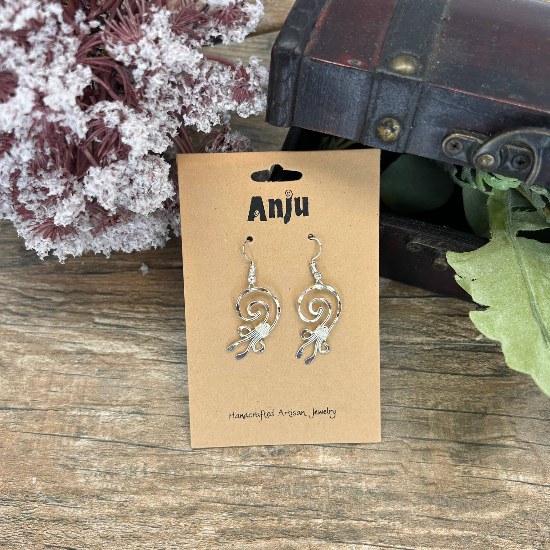 Silver Plated Earrings - Smaller Size Nautilus