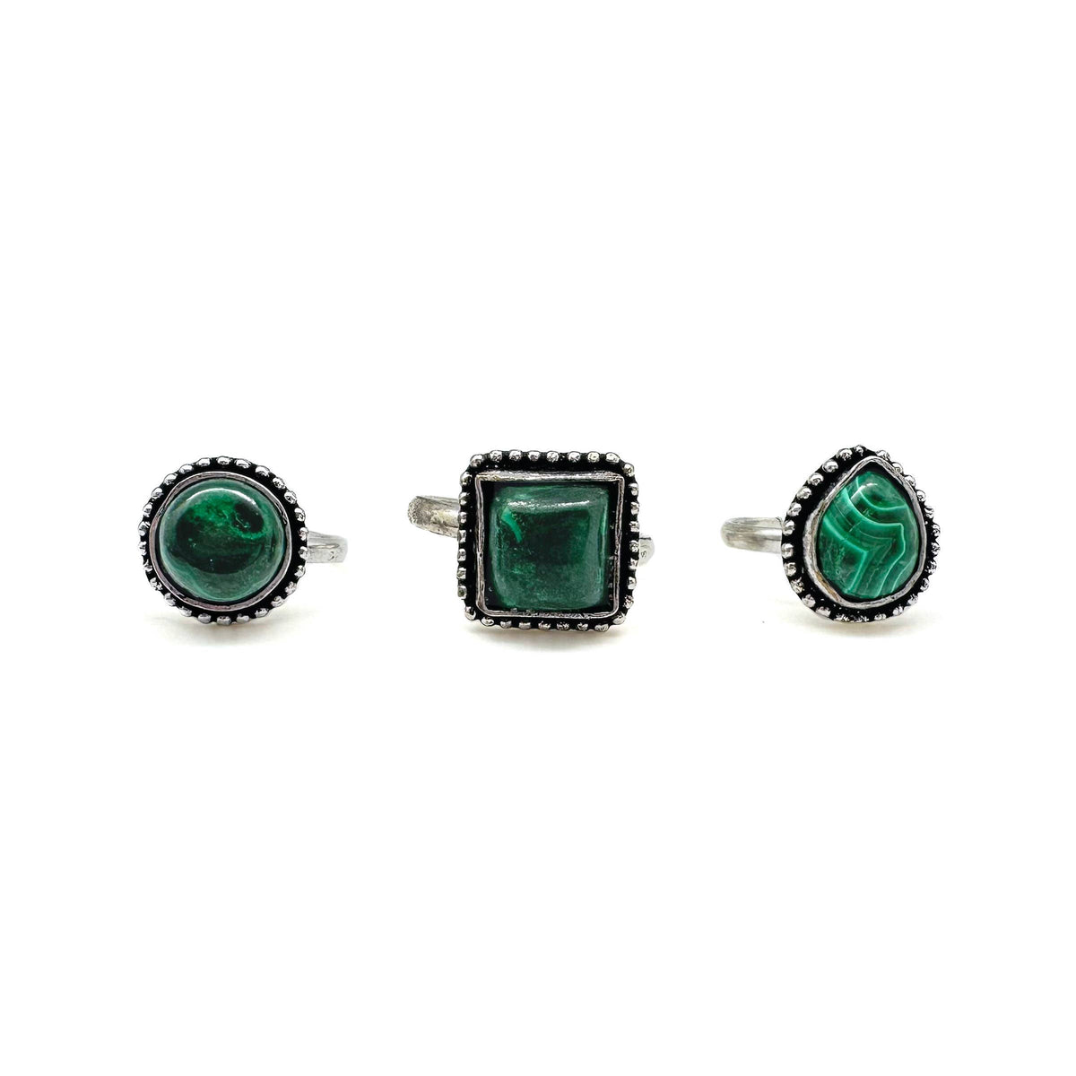 Kashi Semiprecious Small Stone Ring - Malachite