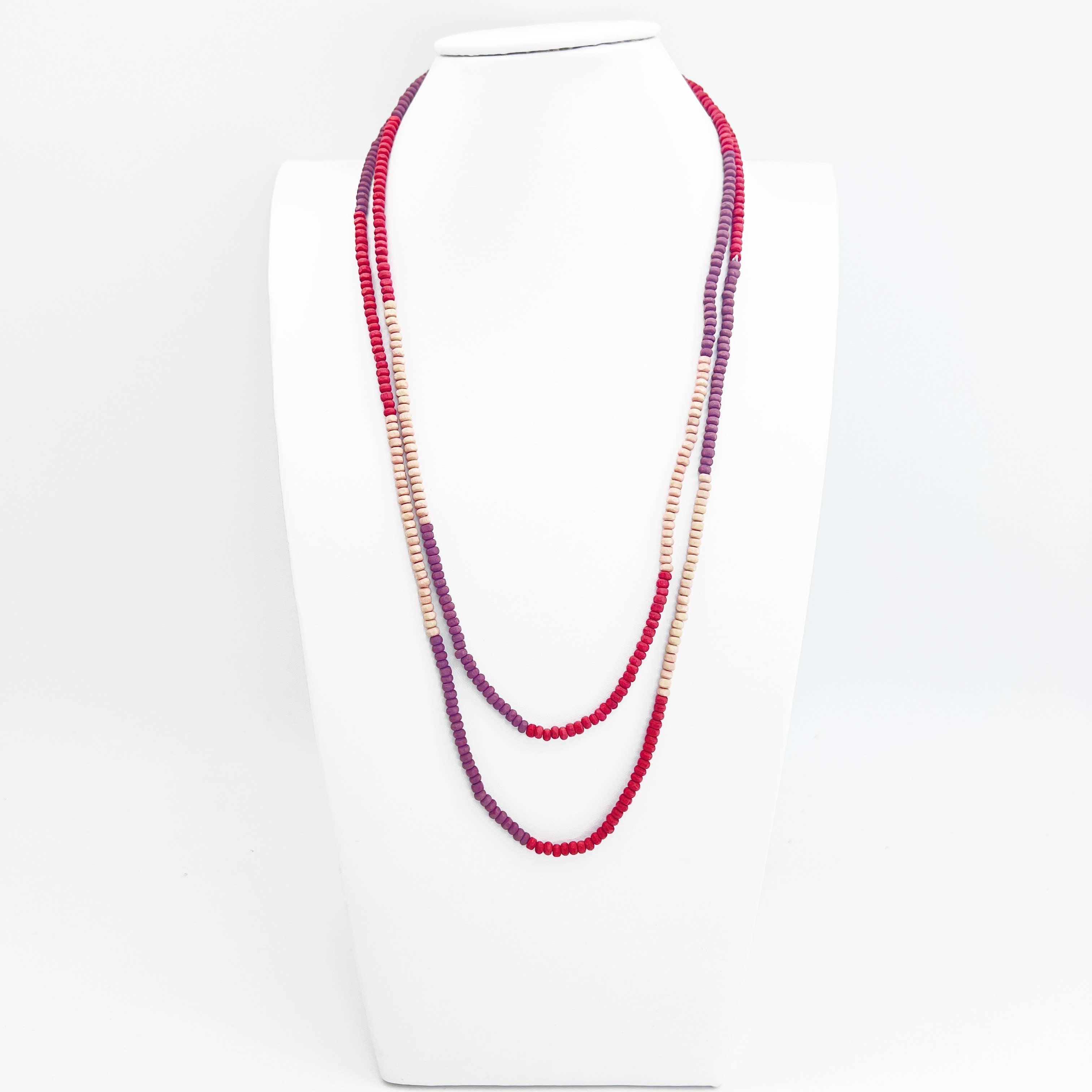 Prismatic Hues Necklace - Red, Purple, Peach