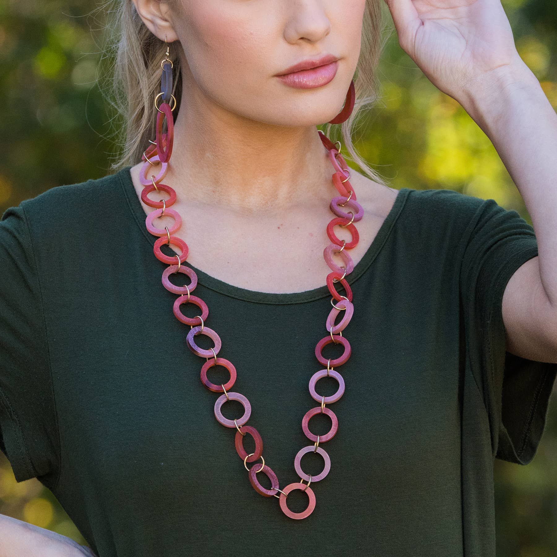 Omala Rosy Cheeks Collection Necklace - Small Open Rings – Anju Jewelry ...