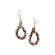 Sachi Coffee & Cream Collection Earrings - Beaded Teardrop