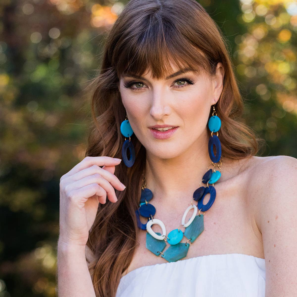 Omala Azure Coast Collection - Geometric Bib Necklace