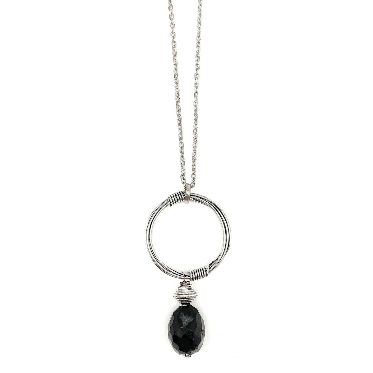 Banjara Antiqued Ring Necklace with Onyx Stone
