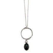 Banjara Antiqued Ring Necklace with Onyx Stone