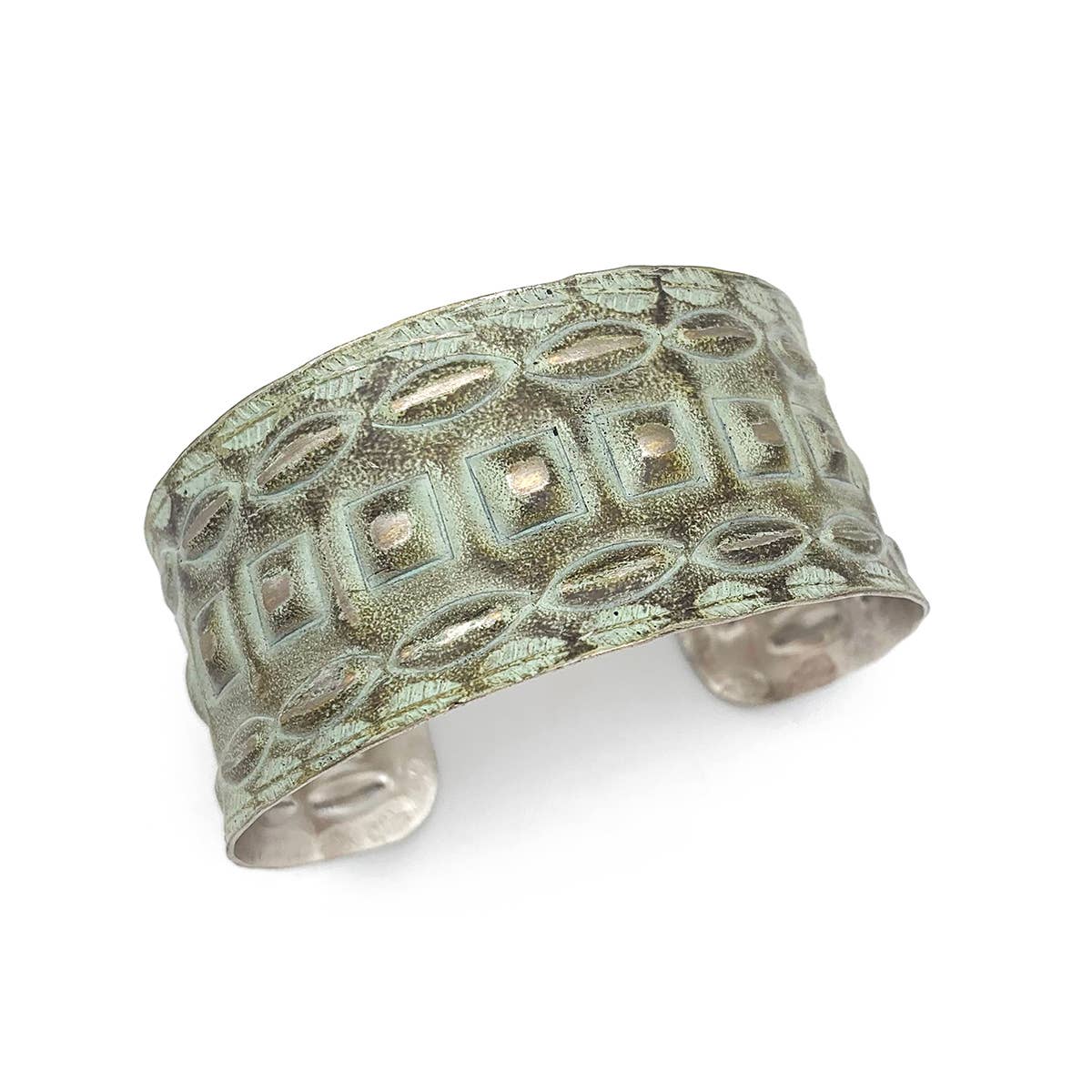 Silver Patina Bracelet - Mint Square Rivets