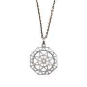 Tanvi Collection Necklace - Silver Geometric Octagon