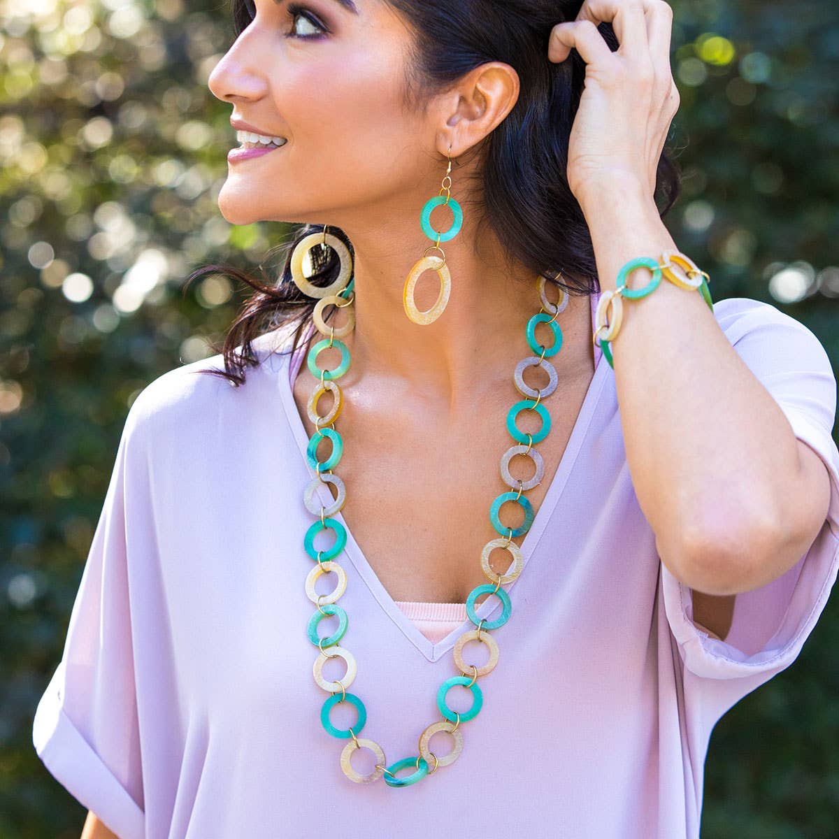 Pleasing Pastels Collection Necklace - Small Open Rings