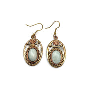 Mixed Metal and Amazonite Stone Earrings