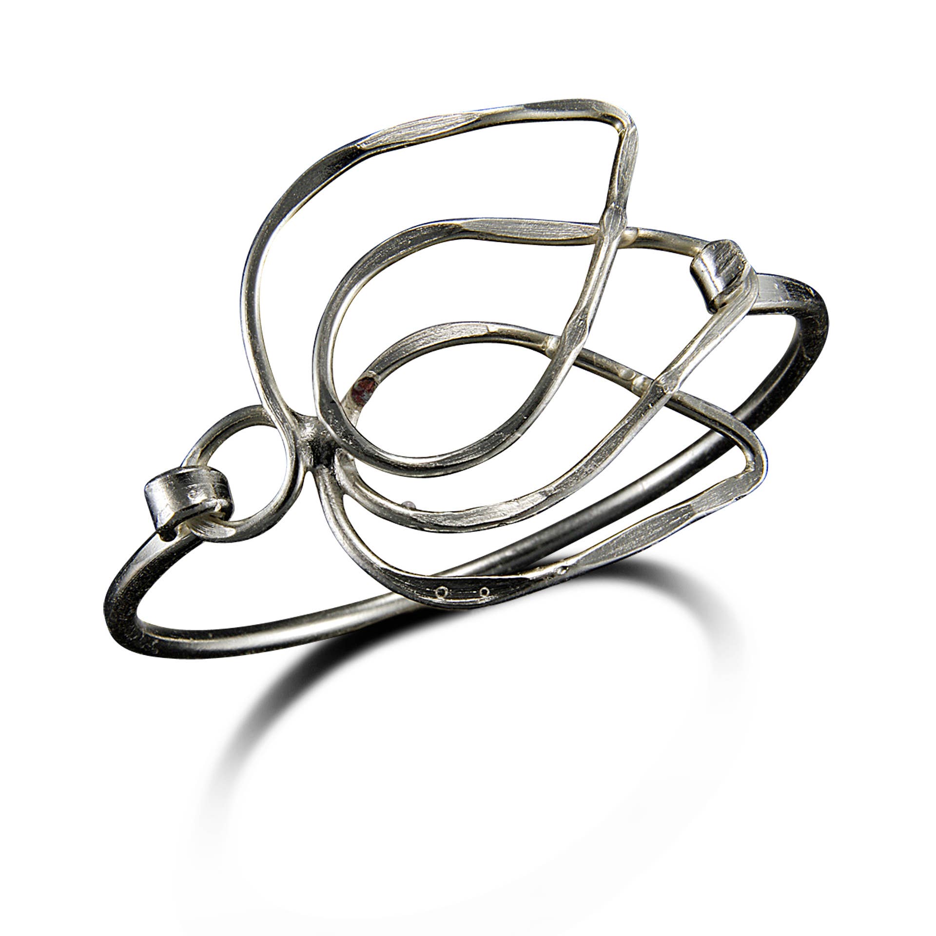 Silver Plated Bangle - Tulip