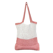 Ella Woven Cotton Market Tote Bag - Pink