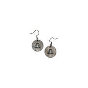 Libra Zodiac Pewter Glyph Earrings