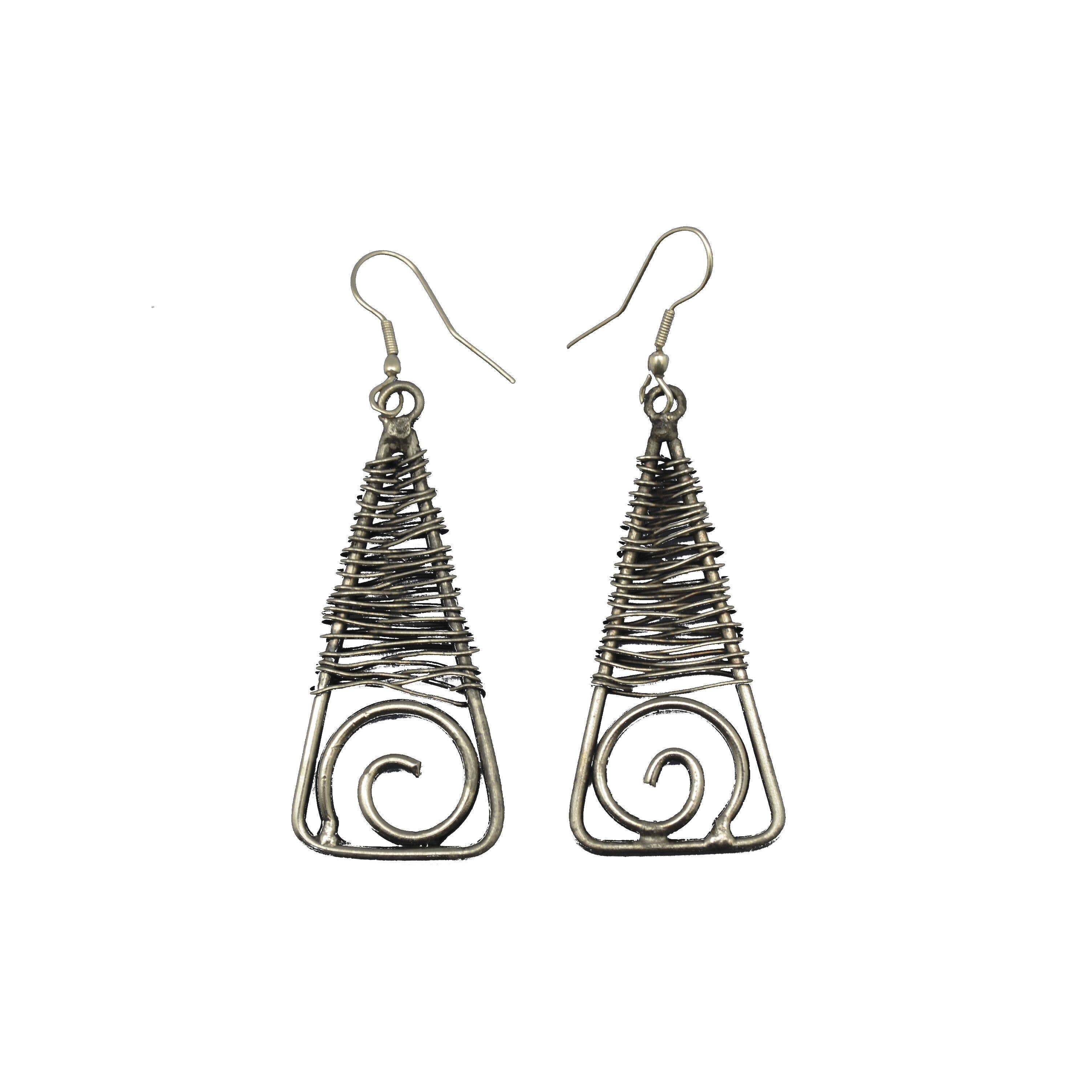 Basketweave Triangle Earrings