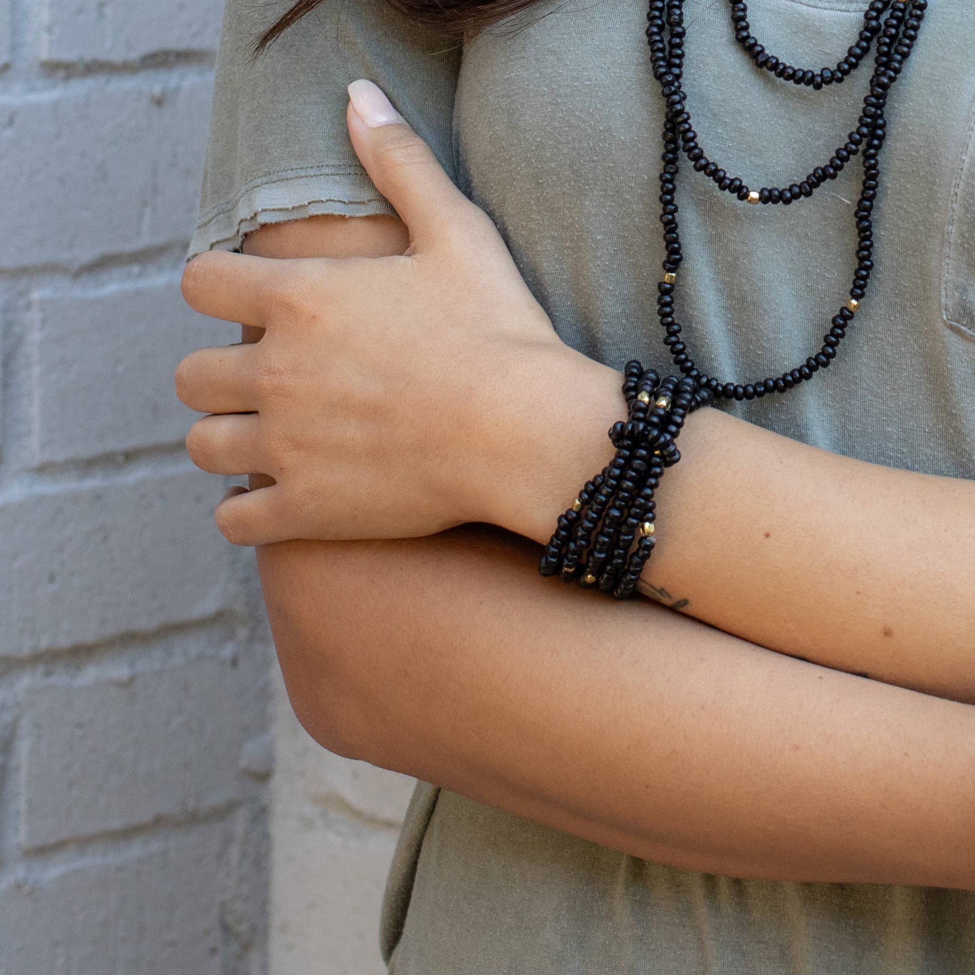Sachi Chromatic Hues - Charcoal Multi-Strand Bracelet