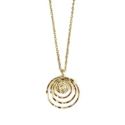Gold Plated Necklace - Smaller Size Spiral Circle