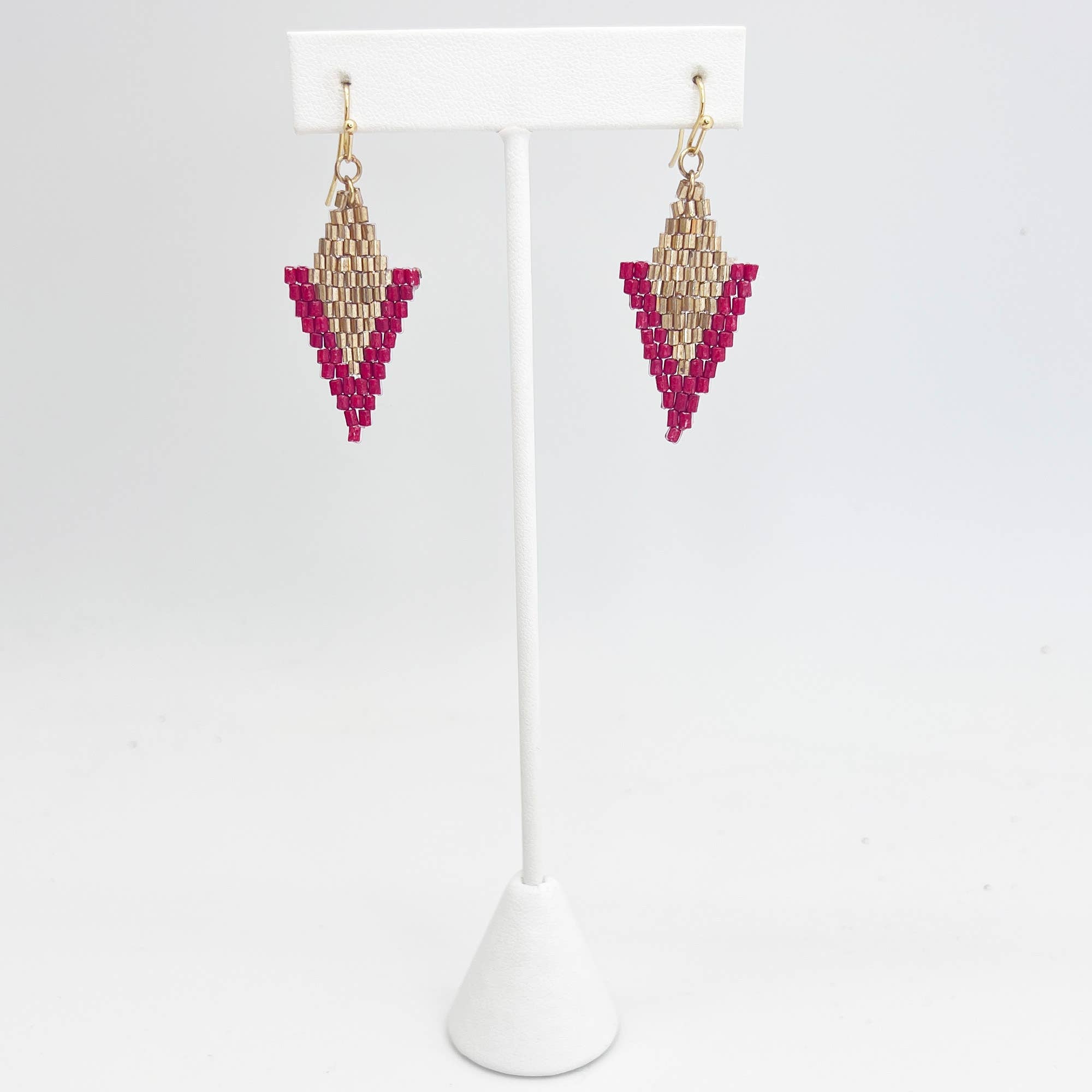 Seed Bead Arrowhead Earrings - Multiple Color Styles