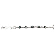 Tanvi Silver Link Bracelet - Prehnite Circles