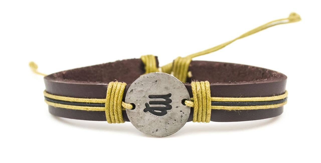 Zodiac Pewter Virgo Glyph Bracelet