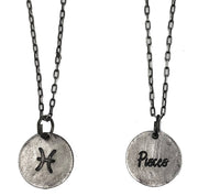Pisces Zodiac Pewter Glyph Necklace