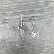 Silver Plated Earrings - Smaller Size Music Note