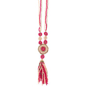 Sachi Cerise Collection Necklace - Beaded Tassel and Discs