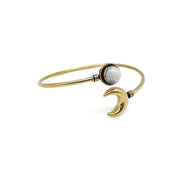 Tanvi Collection Bangle Bracelet - Gold with Moonstone