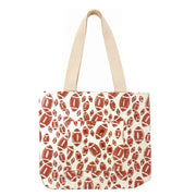 HandCrafted Block Printed Canvas Pocket Tote Football Season