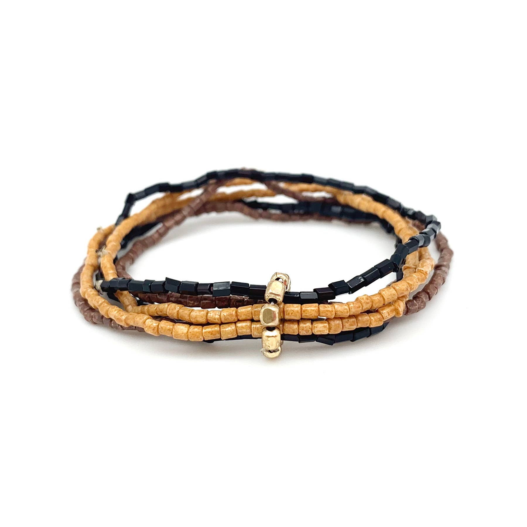 Sachi Beaded Safari Bracelet - Multicolor Solid Stretch