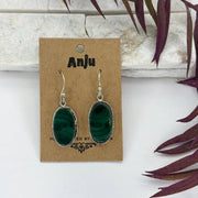 Handcrafted Semiprecious Stone Earrings - Malachite