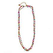 Aasha Double Layer Long Beaded Kantha Handcrafted Necklace