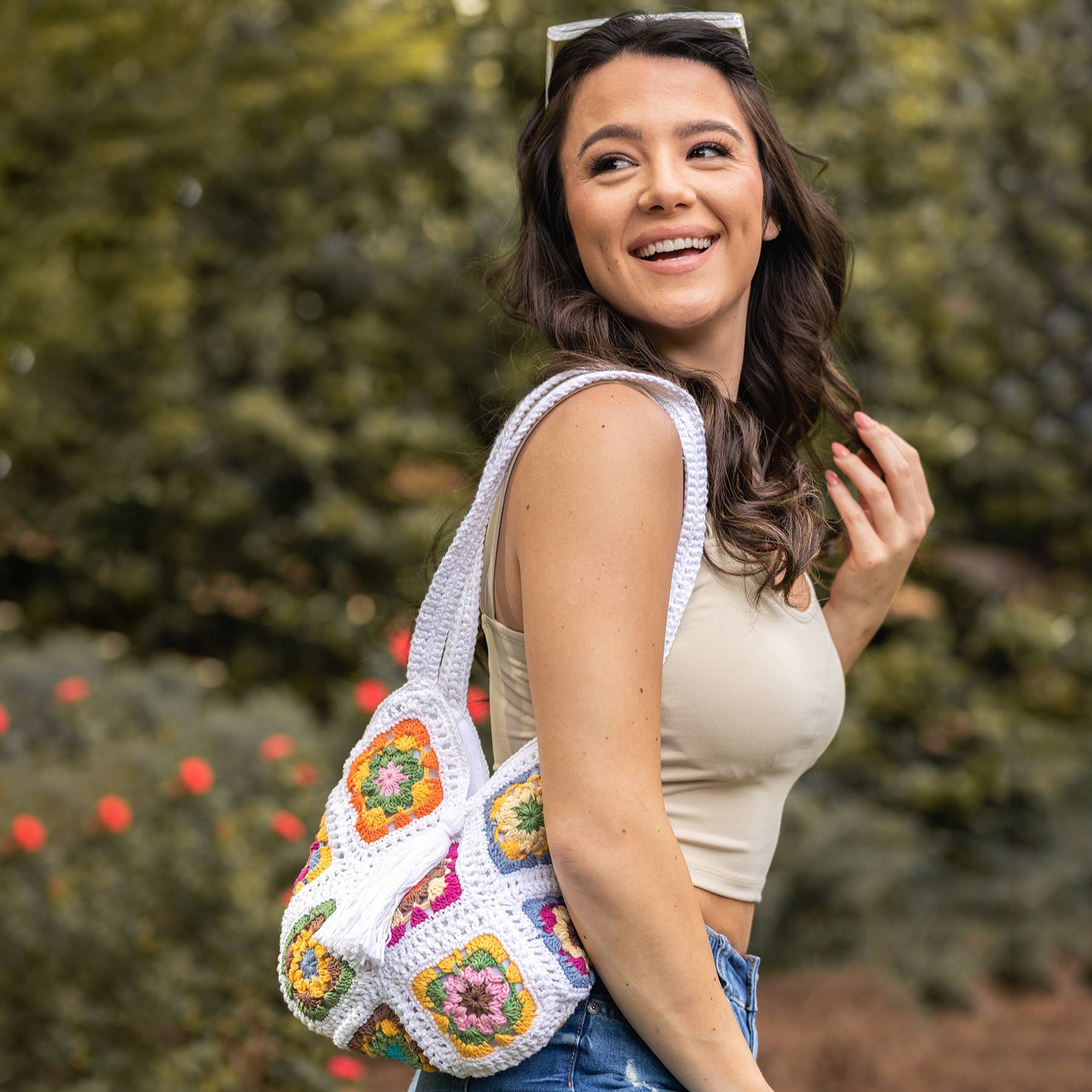 Laya Cotton Crochet Shoulder Bags