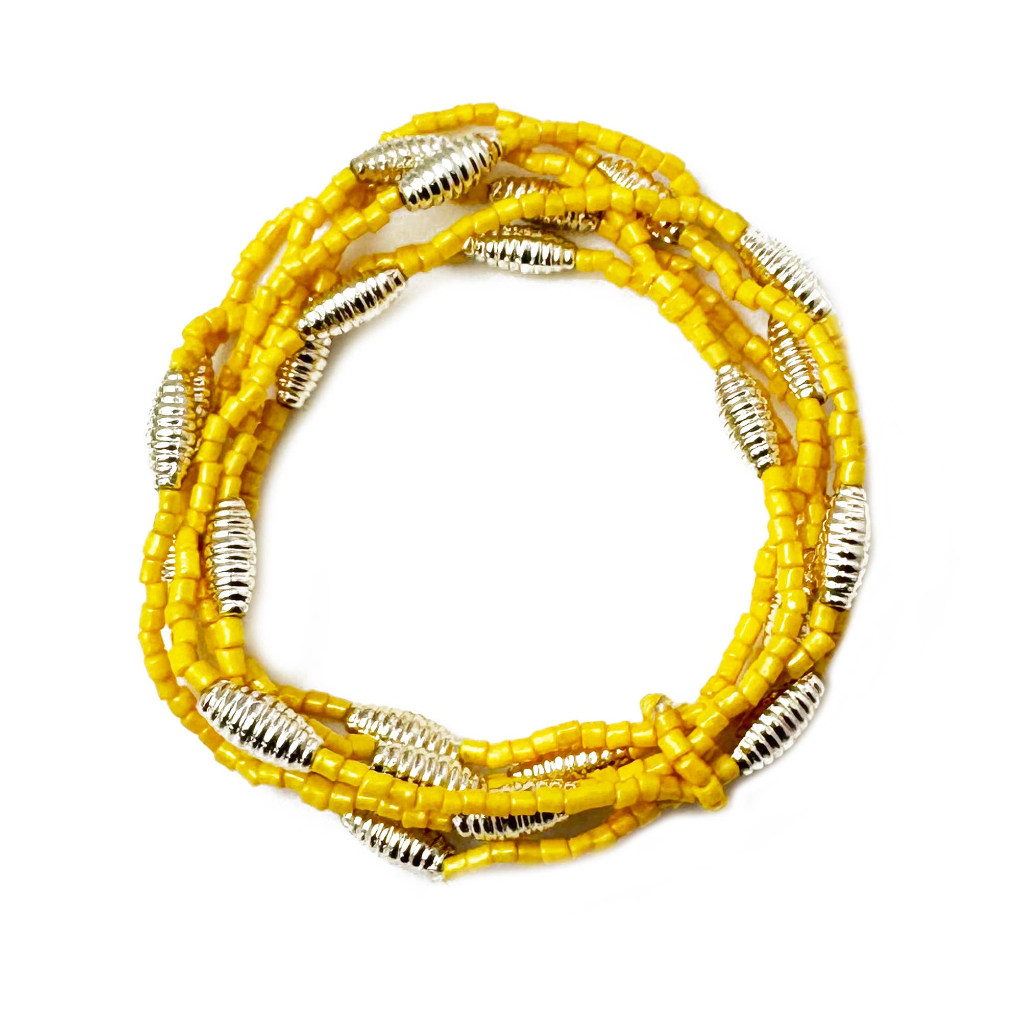 Seed Bead Stretch Bracelet - Yellow