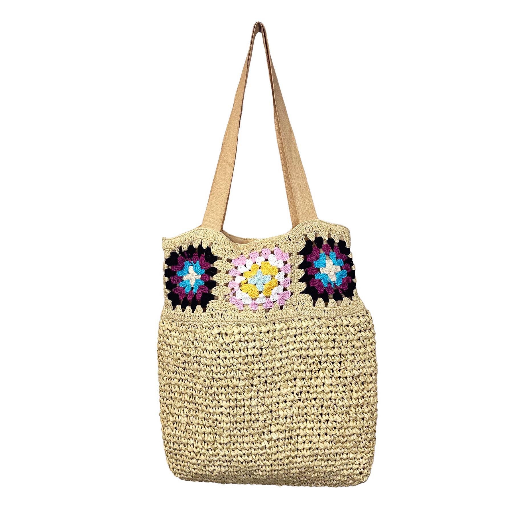 Nola Cotton Crochet and Raffia Shoulder Bags