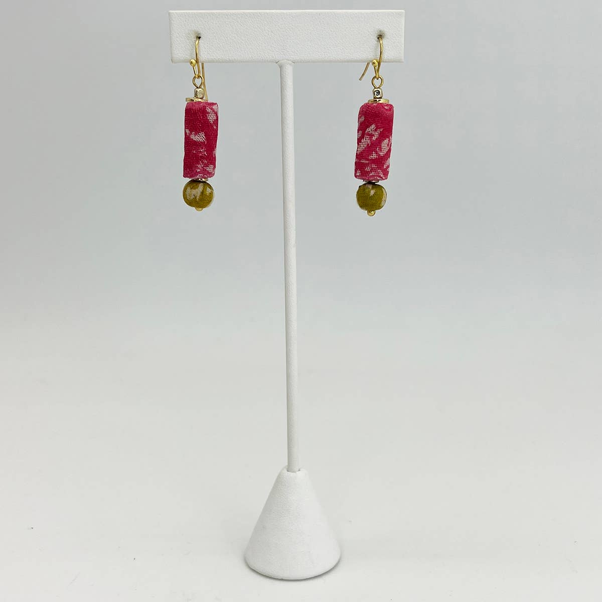 Aasha Long Oval Beaded Earrings