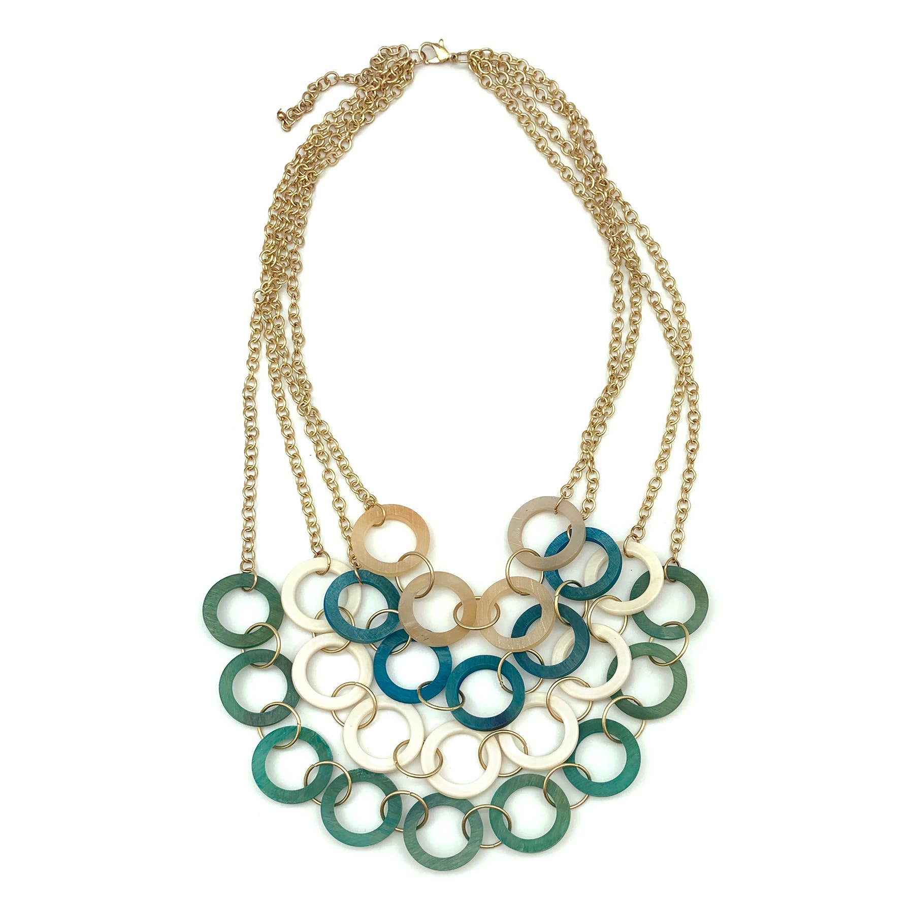 Omala Azure Coast Collection - Layered Rings Necklace